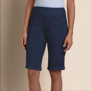 Soft Surroundings High-Rise Super Stretch Denim Bermuda Shorts